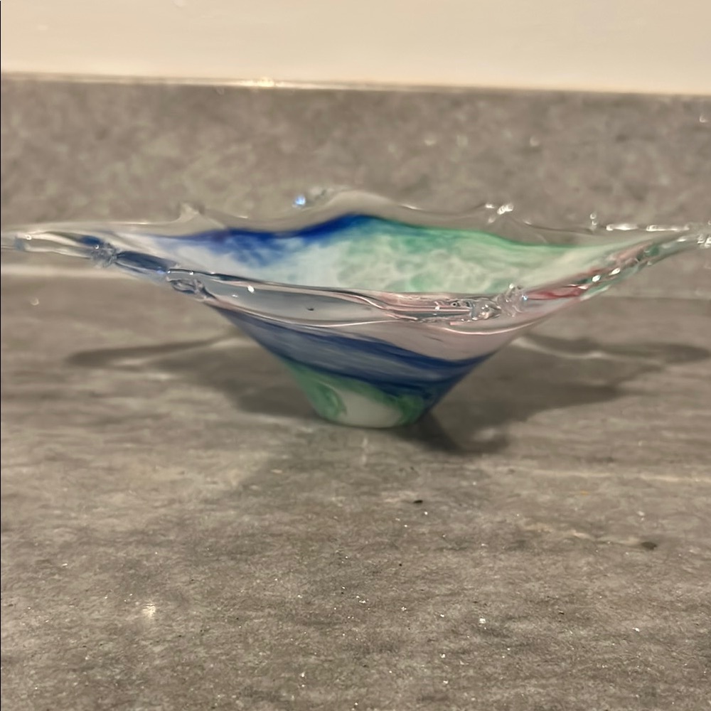 Elegant Swirl Glass Art Bowl